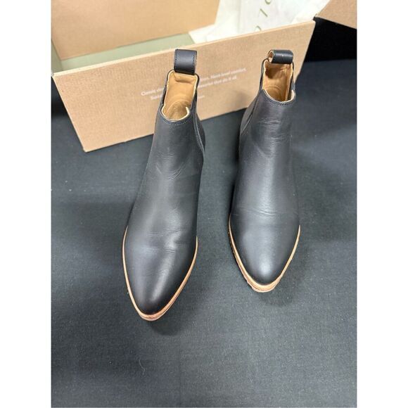 New Nisolo Black Leather Eva Everyday Chelsea Ankle Boots 5 - Picture 2 of 6